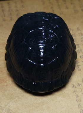 新疆的猫Z122901 101.0克又黑又油亮细润格尔木黑青玉空腔龟甲
