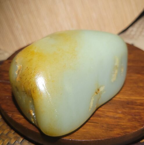 YQ041603新疆的猫400.1克玉满挂薄油黄皮饱满圆润亮色高青白玉籽