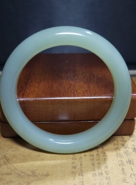 新疆的猫Z122005 80.3克R63如油脂顶细“羊脂”且末高青白玉手镯