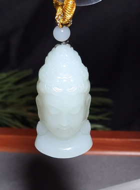 L112405 25.5克，高白肉细玉质油糯顶熟的羊脂白玉精品观音挂坠