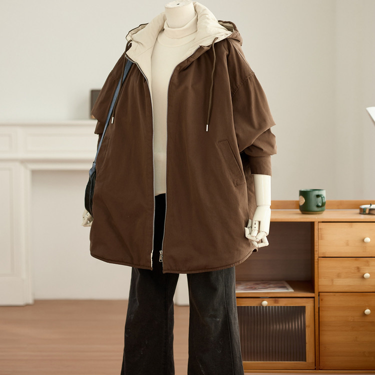 琴川谷25年秋冬新款复古工装风韩系纯棉连帽中长款保暖棉服外套女,女装/女士精品,棉衣/棉服,淘宝优惠券,粉丝福利购,淘宝优惠卷