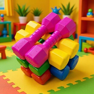 幼儿园器械儿童早操器械大号有声哑铃健身体操舞蹈塑料玩具小哑铃