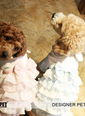 ISPET艾斯彼特 清仓 狗狗衣服 春夏蕾丝花边蝴蝶结四脚裤or0002