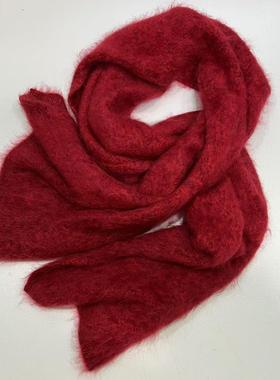 六股花纱加长拉绒百搭女士针织羊绒围巾