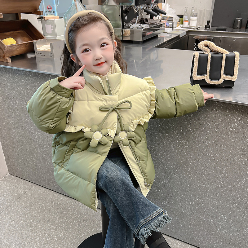 女童冬款羽绒服2025新款宝宝冬季棉衣白鸭绒冬装女孩外套儿童