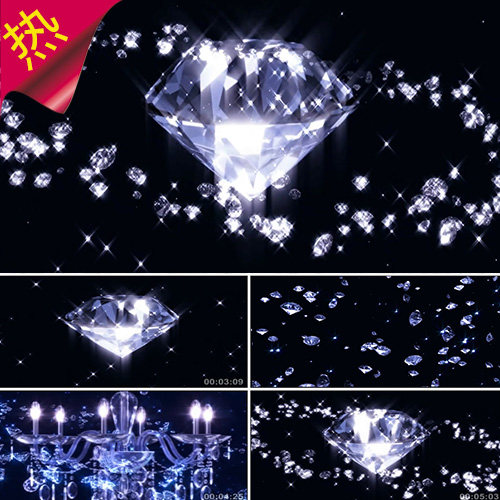 后来 配乐成品 旋转钻石 水晶灯 白色钻石珠宝 抒情歌曲 视频素材