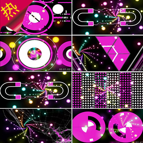 OH! 少女 时代 绚丽韩国舞曲 动感发散格子圆圈变幻图形 视频素材