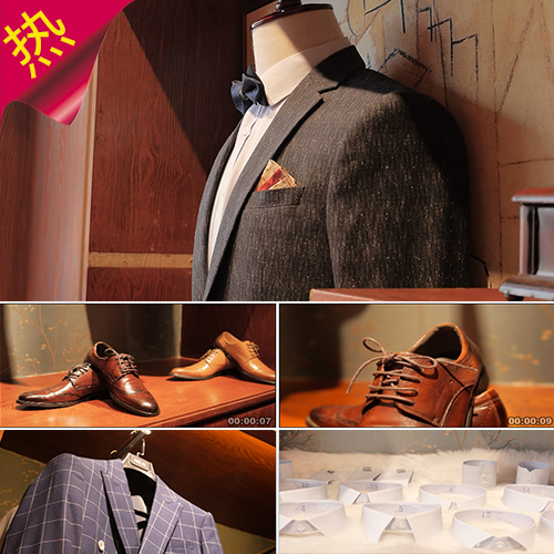 高端男装定制 服装 西装私人定制 男士服装皮鞋 礼服 视频素材