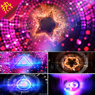 年会开场舞蹈 动感炫酷五角星粒子光线 视频素材 开场秀 开场LIVE