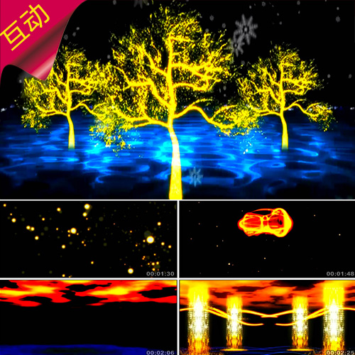 光耀未来  人屏互动秀 全息光影金色 晚会演出 视频素材