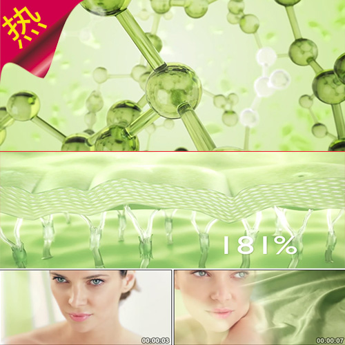 美容护肤 植物精华补水化妆品护理广告 细胞 水分子 实拍视频素材