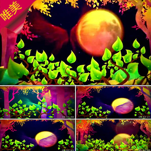 黄月亮 梦幻森林 歌唱 月亮代表我 邓丽君 舞蹈 视频素材 心