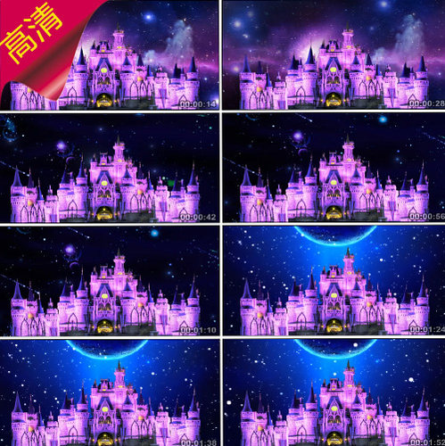 【梦幻星空婚礼城堡】浪漫唯美婚礼主题高清视频素材（可定制）