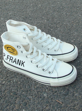 12.25孤品女士高帮系带基本款胶头休闲帆布鞋女鞋