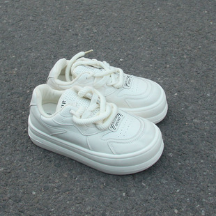 12.18孤品女士低帮系带增高PU面透气孔休闲厚底面包女鞋