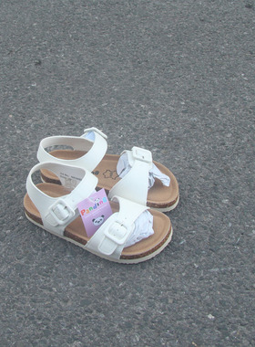 7.24孤品儿童软木休闲拖鞋夏季凉鞋搭扣外穿凉鞋