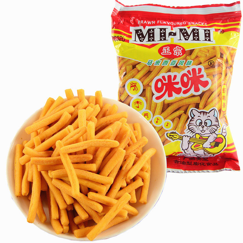 休闲零食儿时记忆 风味马来西亚风味咪咪吓味条20克批发