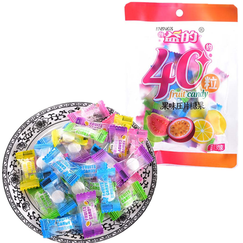益的约40粒果味压片糖果坚实型压片糖果约30克批发