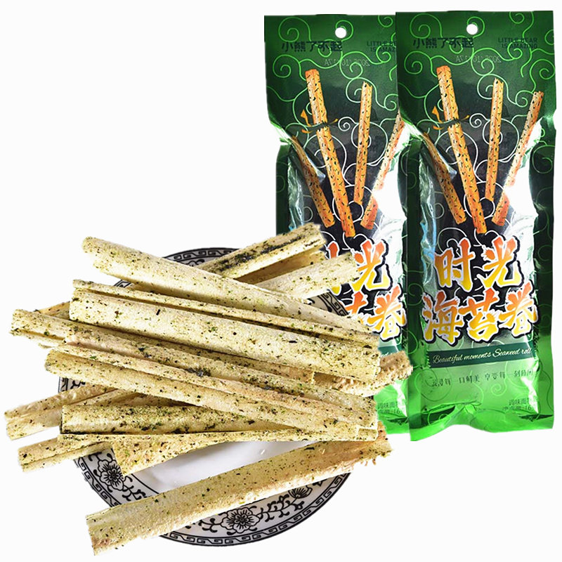 时光海苔卷风味休闲小吃零食品追剧解馋小零食批发约15克