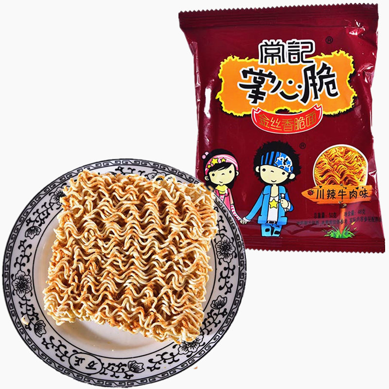 常记掌心脆油炸型方便面口味随机约48克批发