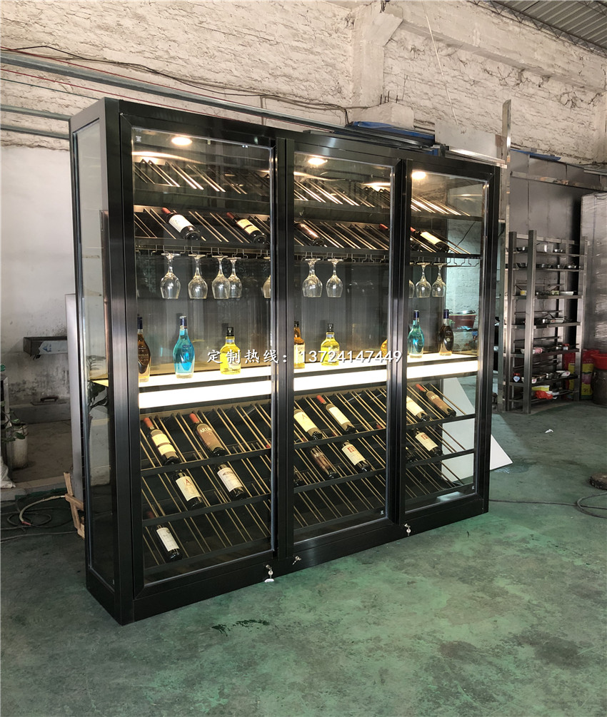 谦诚不锈钢展示酒柜定制 酒店恒温酒柜 餐厅恒温红酒柜