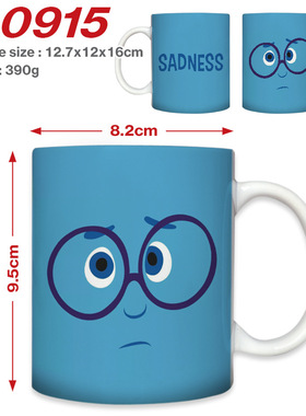 外贸inside out 2 plush头脑特工队动漫周边白色马克杯学生陶瓷杯