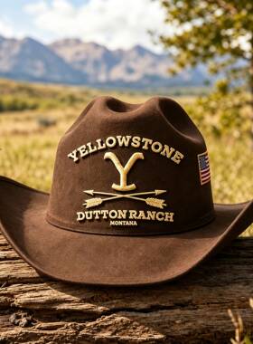 跨境欧美印花爵士帽YELLOWSTONE