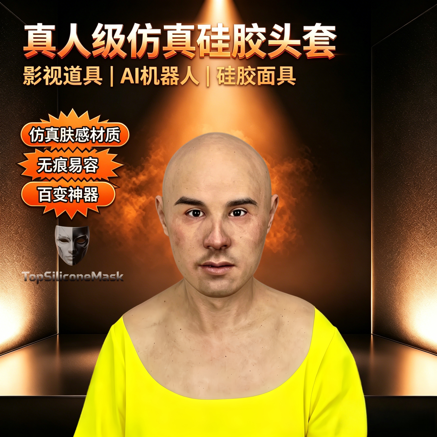 影视直播硅胶仿真变脸面具定制图片