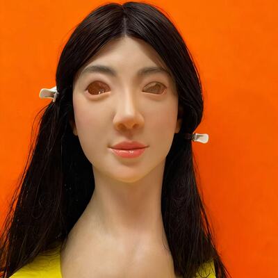 美女头套铂金硅胶面具头套女性