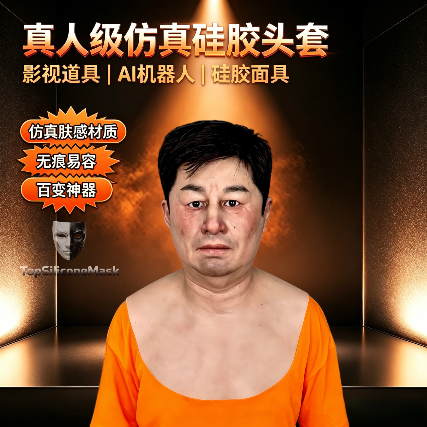 影视男面具仿真实人脸全脸款头套图片