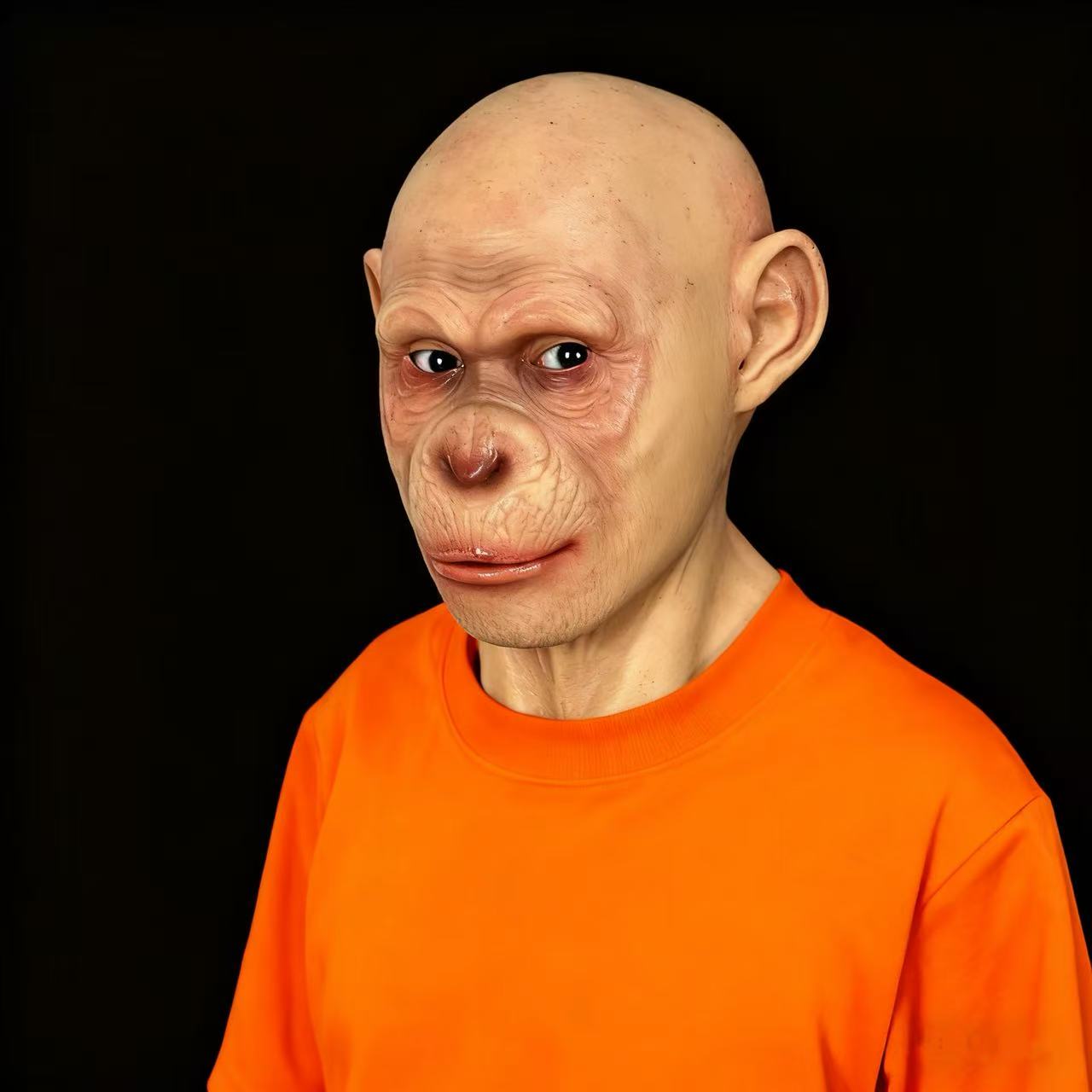 影视道具直播面具硅胶男士仿真青中老年易容画皮头套人脸变脸定制图片