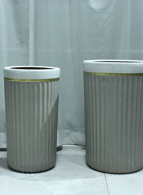 高花盆落地款陶瓷盆1个 灰色双色釉盆 口径29cm/36cm