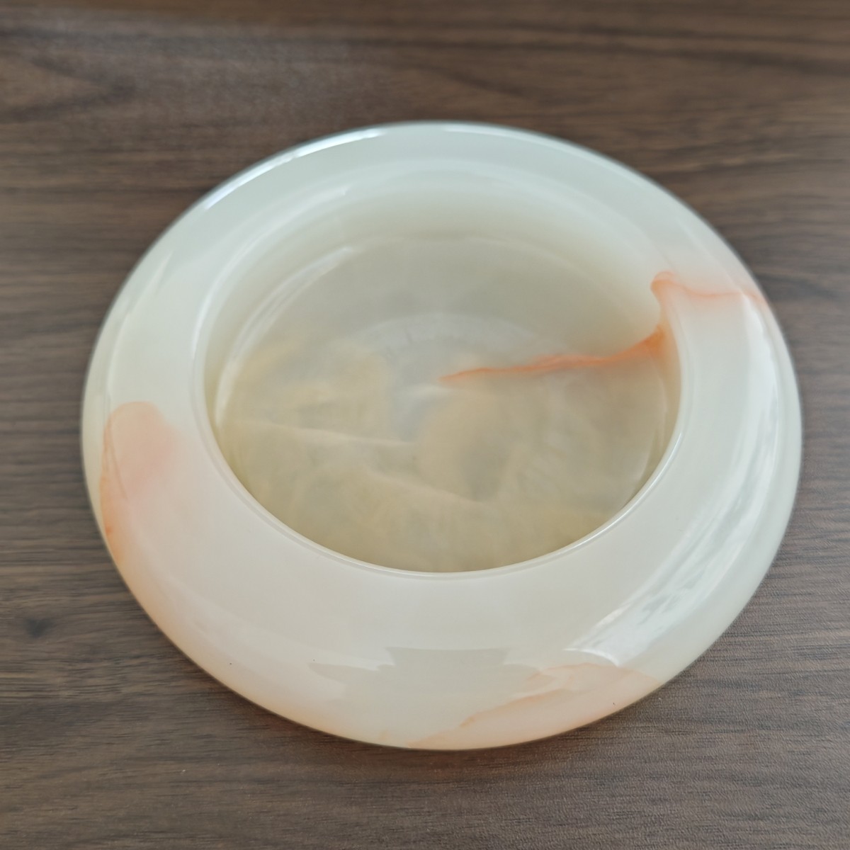 天然阿富汗玉石圆形烟灰缸摆件家居开业公司实用工艺品办公室摆设