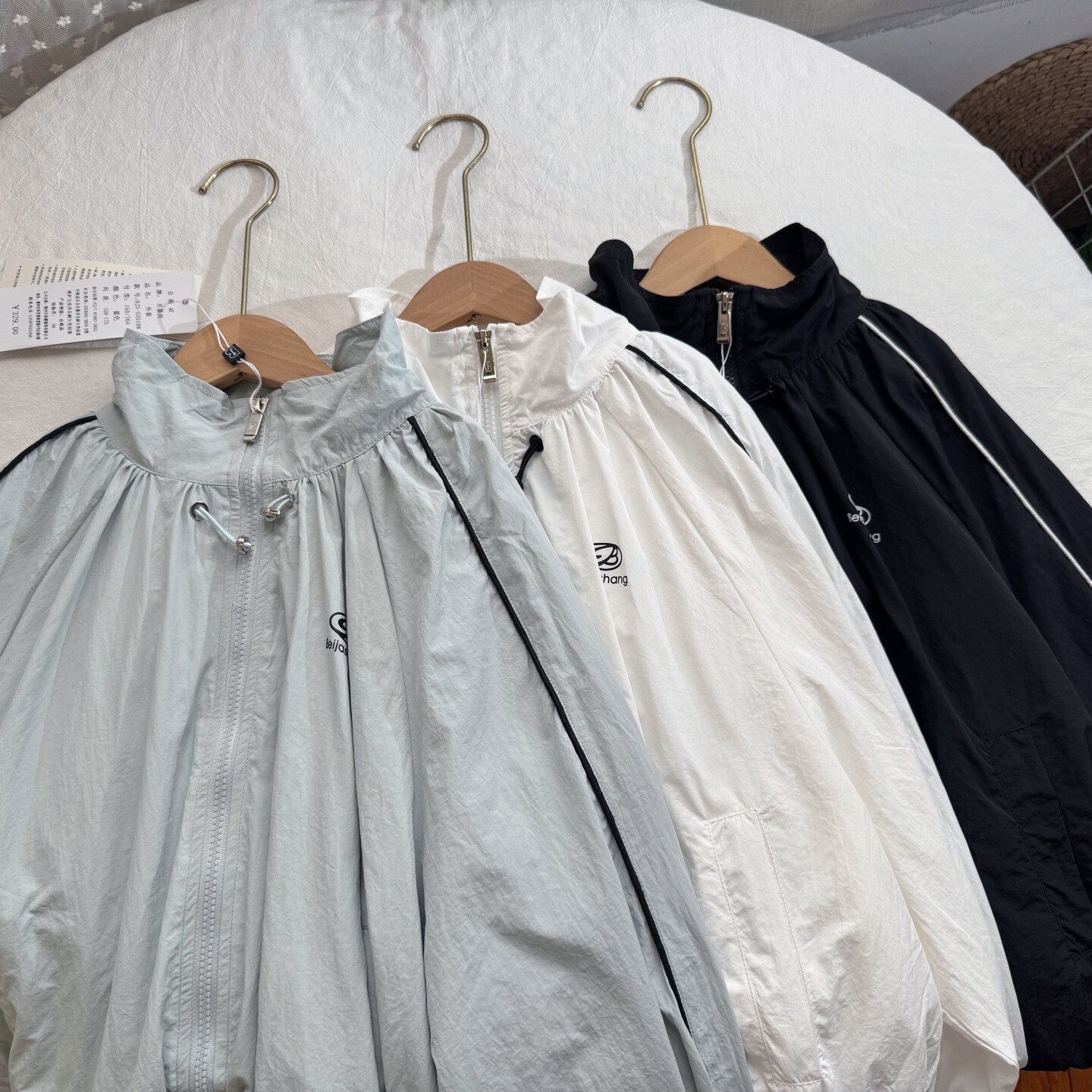 女童男童春款童装 青少年大童薄款宽松版运动拉链外套