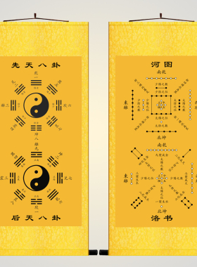 太极八卦图挂画先天后台八卦卷轴