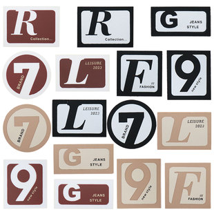 饰补丁贴破洞修补贴潮字母印标 子配标装 时尚 通用现货印花标衣服裤
