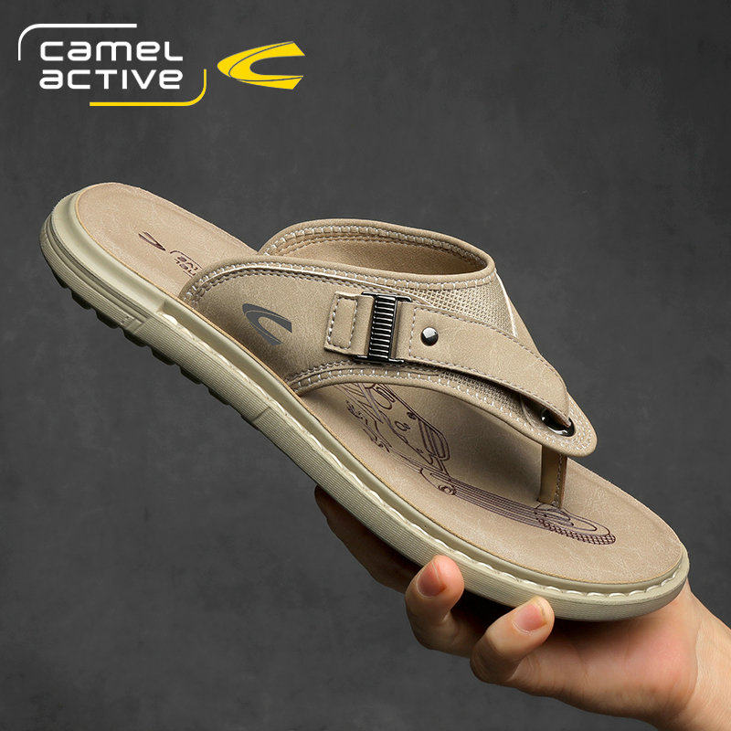 骆驼动感人字拖男防滑防臭拖鞋男款夏季外穿个性潮流男士凉鞋