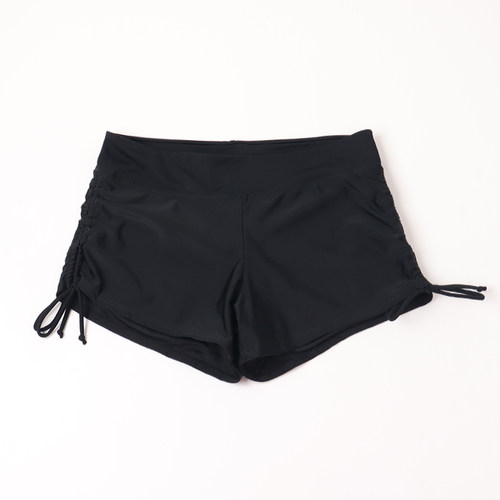 女士平角泳裤黑色简约百搭