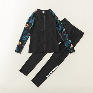 长裤 套装 防晒冲浪游泳衣拉链成人潜水服女水母衣 女士长袖 欧美新款