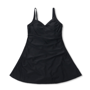 遮肉显瘦气质成人黑色泳裙抽褶洋气度假泳衣 泳装 欧单外贸女款 裙式