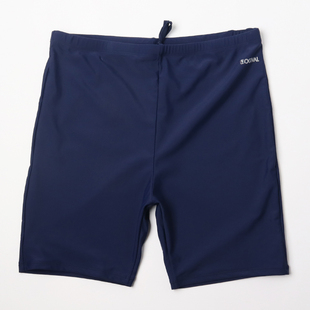 男孩平角长泳裤 新款 专业训练五分游泳裤 深蓝色儿童泳裤 夏季