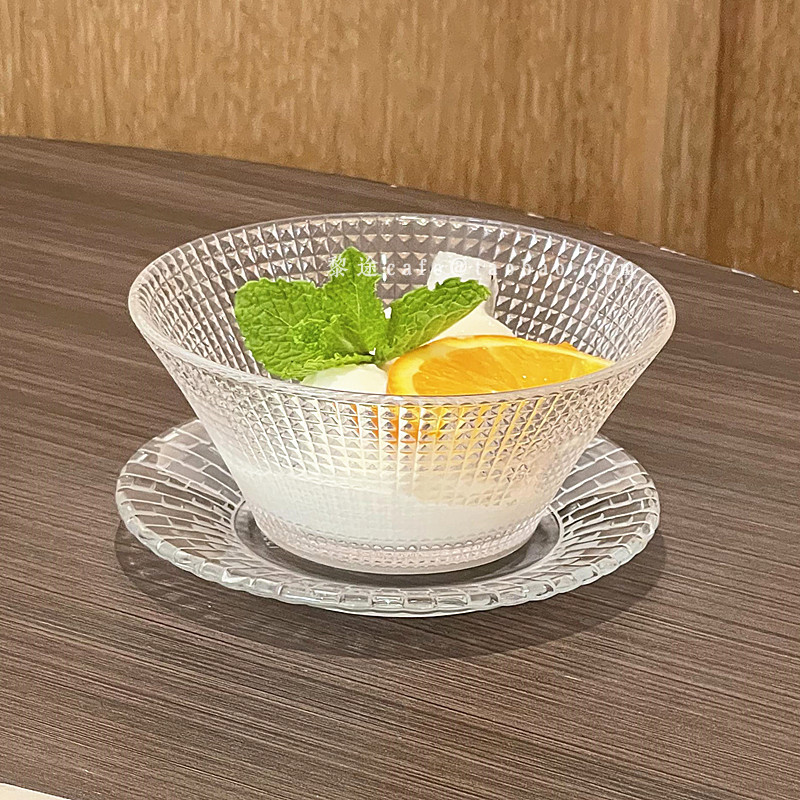 简约ins浮雕珠点玻璃碗碟