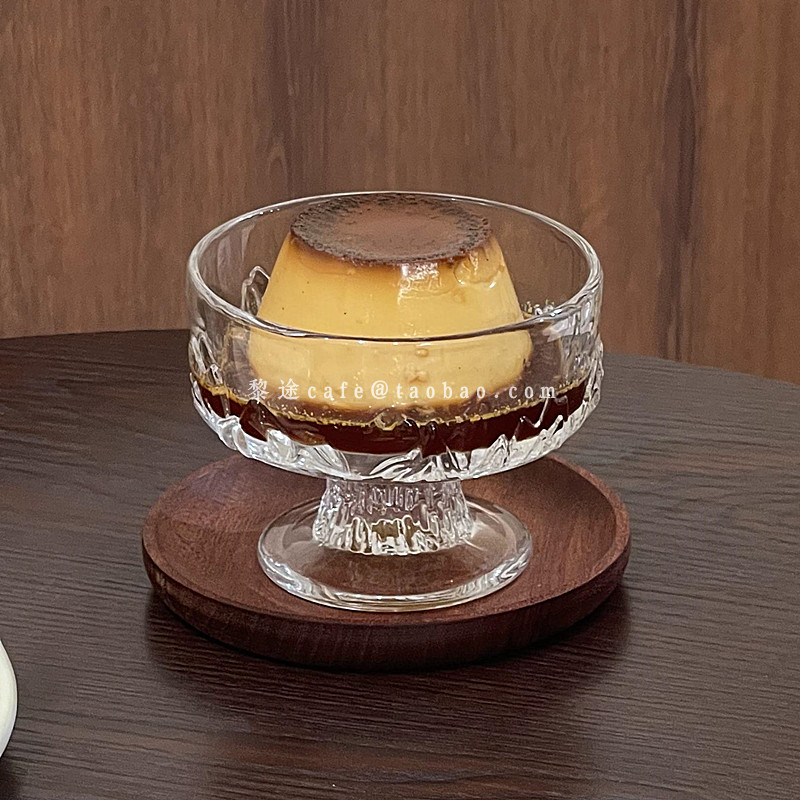 ins高颜值玻璃矮脚雪糕杯