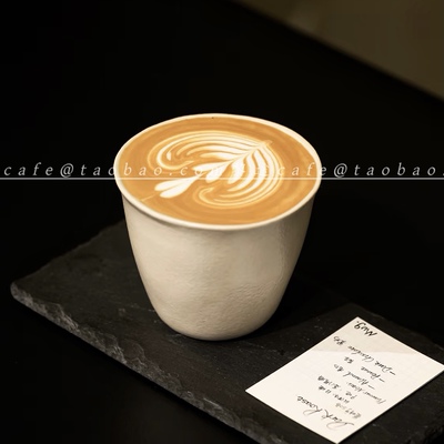 复古哑光粗陶咖啡杯200ml拉花