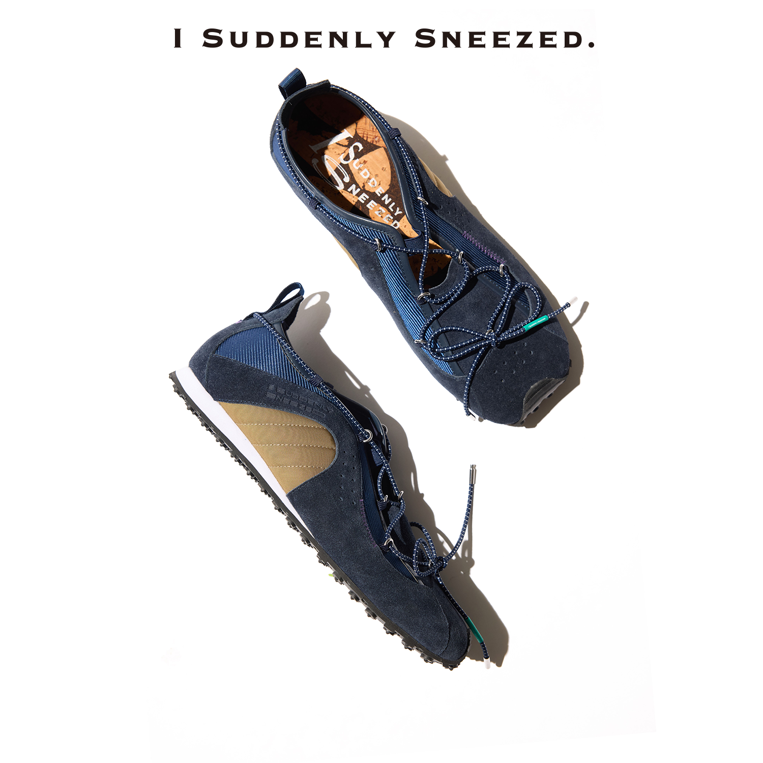 I Suddenly Sneezed 不沉闷的深色 轻量化系带轻训鞋内增高可踩跟