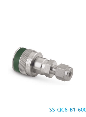 Swagelok世伟洛克(SS-QC6-B1-600K3)快速接头穿板管体3/8 in绿色