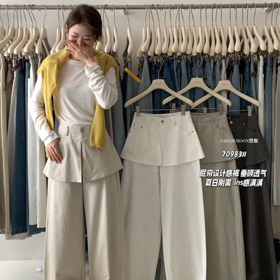 想象SAILORMOON -26年早春韩系假两件时尚百搭显瘦气质休闲裤