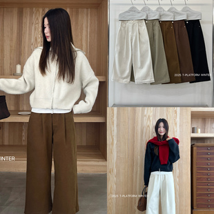 休闲裤 百搭微胖mm高腰宽松阔腿遮肉上宽下窄显瘦神裤 PLATFORM