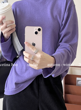 GRACETINA HOO-领简约大气通勤气质百搭宽松羊毛针织衫