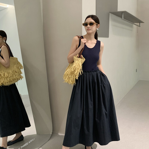 F.THREE三姐妹-夏上新修身显瘦赫本风吊带背心连衣裙